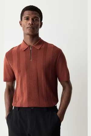Next Normal pasform Cotton Rich Textured Knit Quarter Zip Polo-skjorter2X-Large