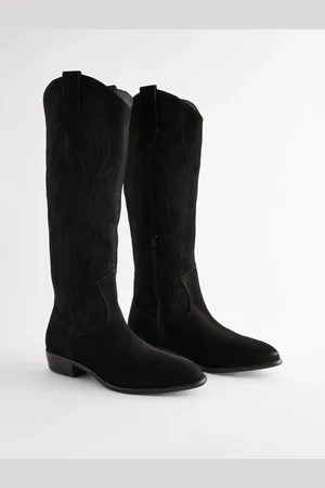 Next Forever Comfort Suede Stitched Western Cowboy Knee High Boots