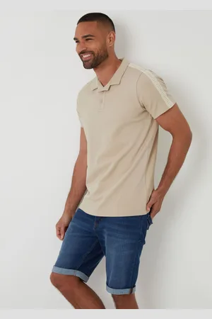 Threadbare Crochet Detail Revere Collar 100% Cotton Polo Shirtsmall