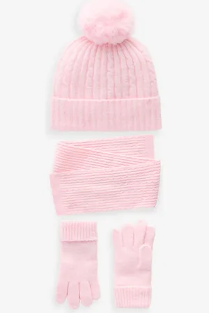 Next Cable Hat, Gloves and Scarf Set (3-16yrs)3 - 4 år (98 - 104cm)