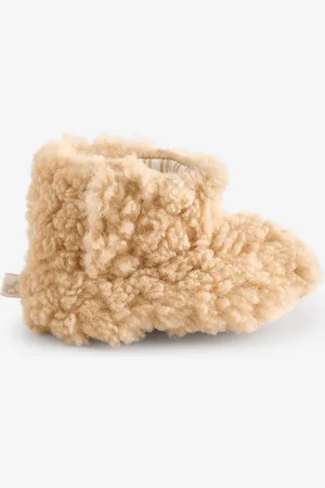 The Little Tailor Baby Plush Lined Chunky Sherpa Booties Fleece7480cm