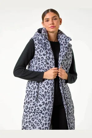 Roman Animal Print Longline Quilted Gilet46