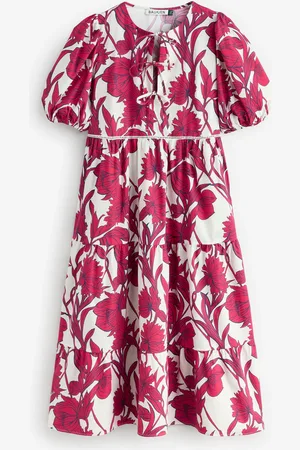 Baukjen Red Amelie 100% Organic Cotton Tie Midi Dress42
