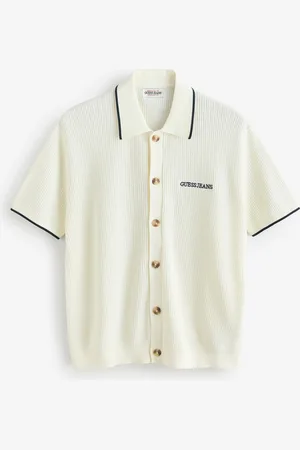 Guess Broderet Logo Kortærmet Strik 100% Bomuld Polo-skjorterxlarge