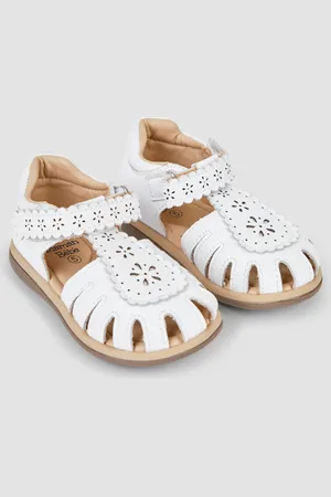 JoJo Maman Bébé Pretty Lædersandaler med lukket tå