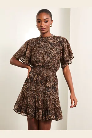 Lipsy London Animal Printed Kortærmet Mini Kjole42