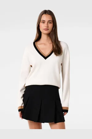Forever New Rose Striped Trim Sweatermedium