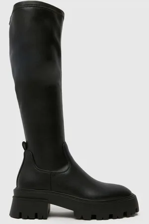 Schuh Dasha Chunky High Knee High Black Boots