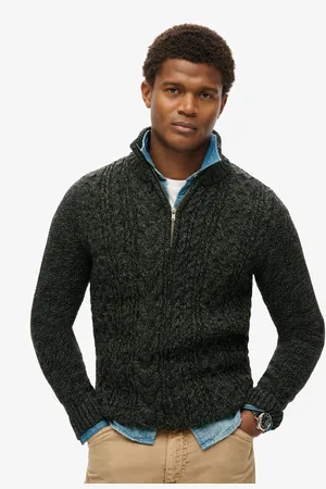 Superdry Jacob Cable Knit Quarter Zip JumperS