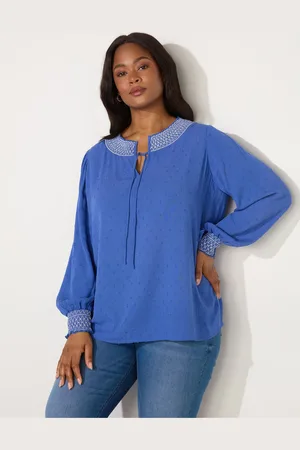 Live Unlimited London Curve Shirred Detail Bluse56