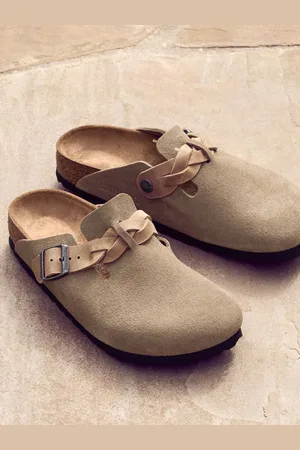 Birkenstock Boston Ruskind Flettet Træsko