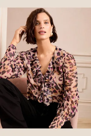 Love & Roses Ruffle Detail V-Neck Long Sleeve Blouse38