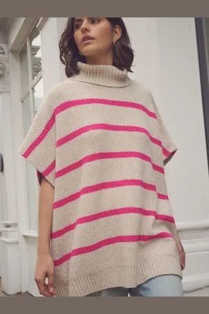Next Rullekrave strikket poncho med alpakkauldM-L