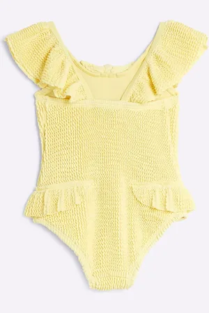 River Island Girls Textured Frill Swimsuit12 - 18 måneder (80 - 86cm)