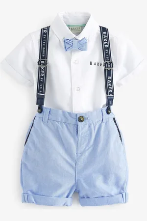 Ted Baker Navy 100% Cotton Shirt, Shorts and Braces Set4 - 5 år (104 - 110cm)