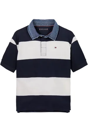 Tommy Hilfiger Collar Stribet Kortærmet 100% Bomuld Polo-skjorter140146cm