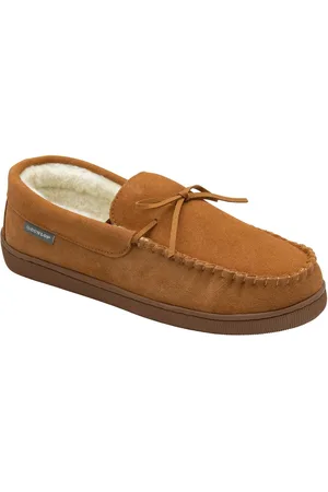 Dunlop Mens Faux Fur Lined Leather Moccasin Slippersuk12eu47