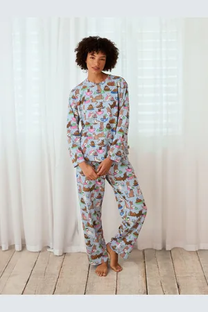 Chelsea Peers Organic Cotton Cats Tea Party Print Long Pyjamas Set40