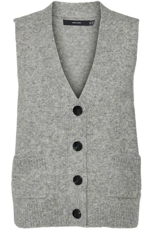 VERO MODA Sleeveless Knitted Button Down Top34