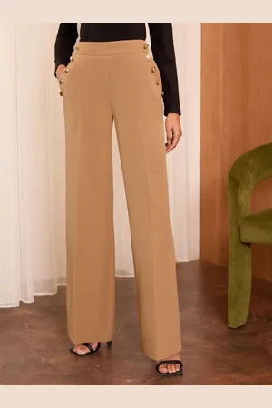 Love & Roses Military Button Wide Leg Tailored Trousers38 R
