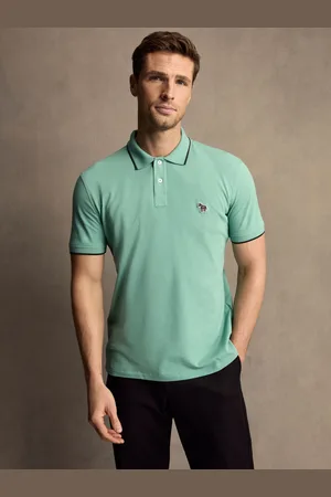 Paul Smith Burgundy Red 100% Organic Cotton Zebra Logo Tipped Polo Shirtmedium