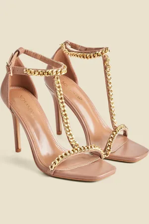 Sosandar Chain Detail Pointed Toe Stiletto hæle Sandaler