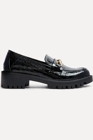 Linzi Aria Chunky Sole Loafers With Gold Trim