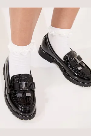 Lipsy London Chunky Bow Loafer School Shoes