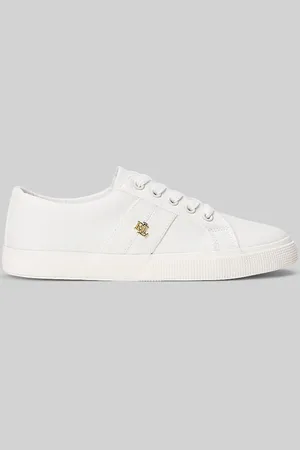 Ralph Lauren Optic White Janson Canvas Logo Trainers