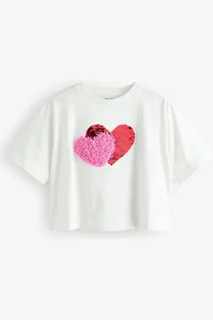Next Sequin Heart 100% Cotton T-Shirt (3-16yrs)11 år (146cm)