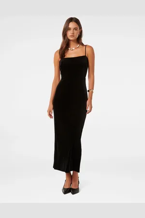 Forever New Skyler Strappy Velvet Midi Kjole34