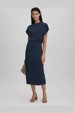 Reiss Tasha Ruched Bodycon Midi Dress36