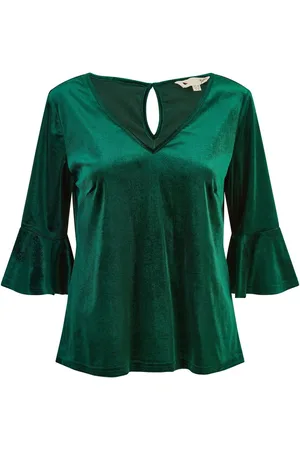 Yumi Velvet Relaxed Fit Top With Fluted Sleeves44