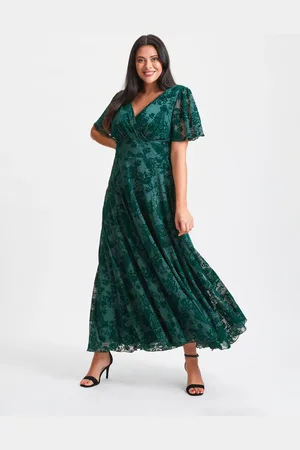 Scarlett & Jo Isabelle Velvet Flock Angel Sleeve Maxi Dress40