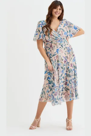 Scarlett & Jo Victoria Angel Sleeve Mesh Midi Long Dress52