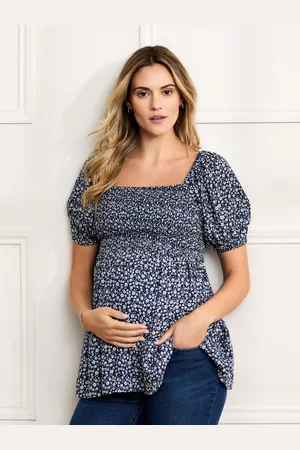 JoJo Maman Bébé Ditsy Print Shirred Maternity Topsmall