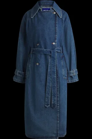HUGO BOSS Denim Cotton Trench Coatxlarge