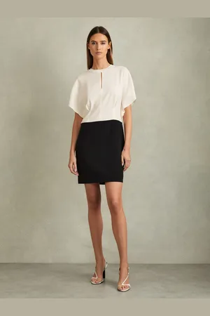 Reiss Marlowe Draperet Sleeve Ensfarvet Mini Kjole32