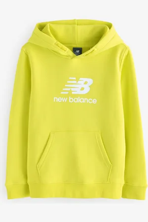 New Balance Drenge Brush Back Stacked Logo Hættetrøje7 - 8 år (122 - 128cm)