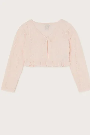 Monsoon Lace Frill Bow Cardigan7 - 8 år (122 - 128cm)