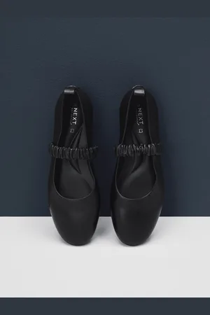 Next Forever Comfort Premium Leather With Motioflex Ruched Mary Jane Shoes