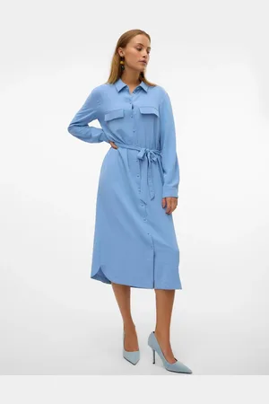 VERO MODA Belted Shirt Midi Dress42