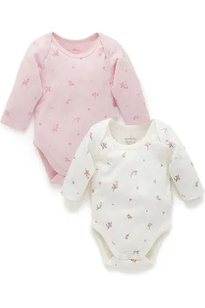 Purebaby Long Sleeve Printed 100% Cotton Bodysuits 2 Pack3 - 6 måneder (62 - 68cm)