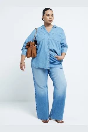 River Island Curve 90s Long Straight Leg High Rise Jeans46