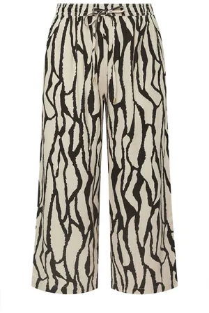 Evans Wide Leg Linen Rich White Trousers54