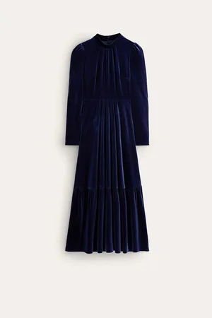 Boden Velvet Høj hals Tiered Kjole42 R