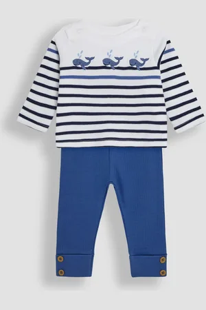 JoJo Maman Bébé 2-Piece Embroidered Top & Rib Leggings Set8086cm