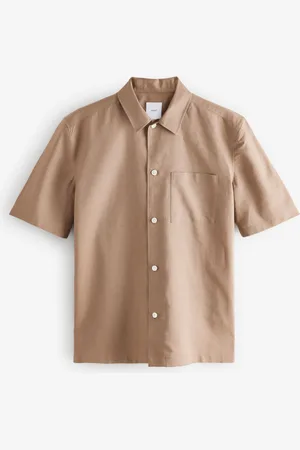 Next Cotton Linen Blend Short Sleeve ShirtL