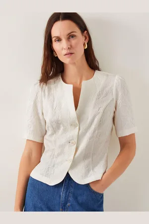 Monsoon Eliza Short Sleeve Jacquard Top52