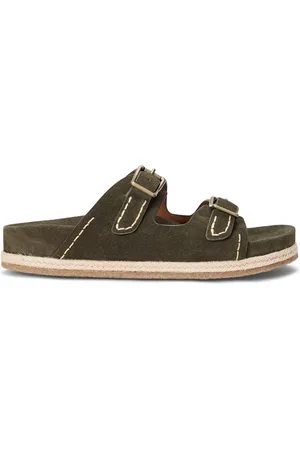 Ralph Lauren Brown Turbach Double Strap Suede Sandalsuk11eu45